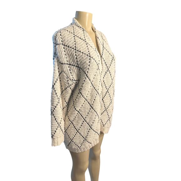 Eileen Fisher Sweaters - Women PP PS Eileen Fisher Cream Chunky Knit Cardigan Sweater Organic Cotton